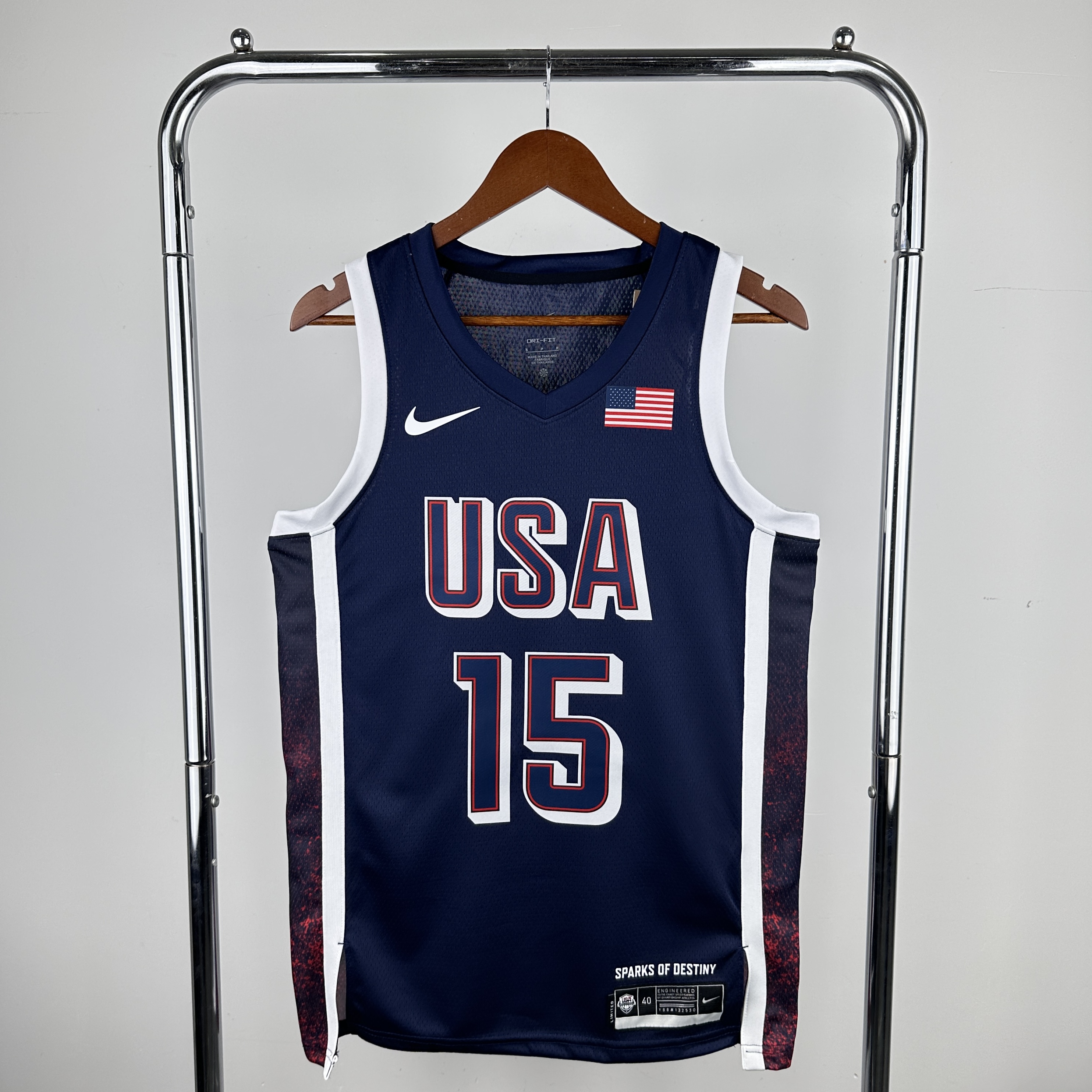 2024 Olympic USA 15 Booker Blue Nike NBA Jersey